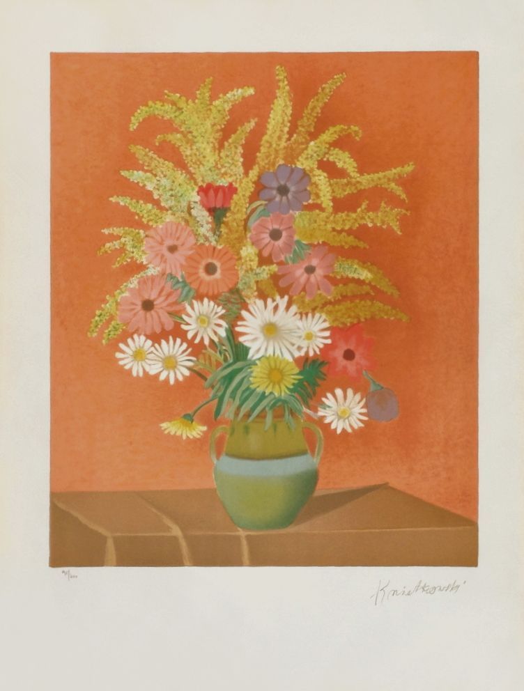Kwiatkowski Jean   Lithography   Vase Of Flowers