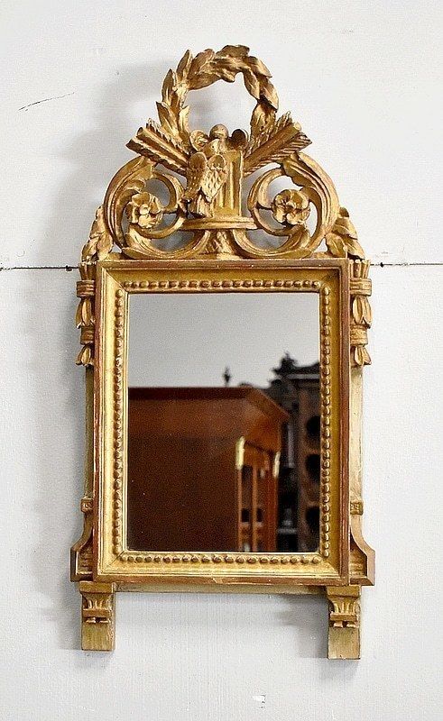Small Mirror In Golden Wood, Louis XVI Style   1st Part Of The 20th Century