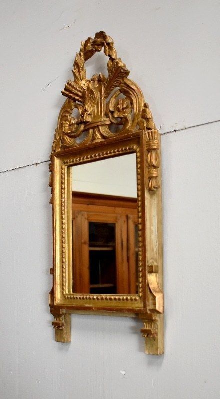 Small Mirror In Golden Wood, Louis XVI Style   1st Part Of The 20th Century photo for sale