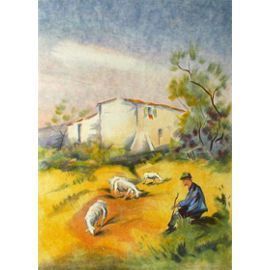 Zarou   Lithograph   Le Berger En Provence