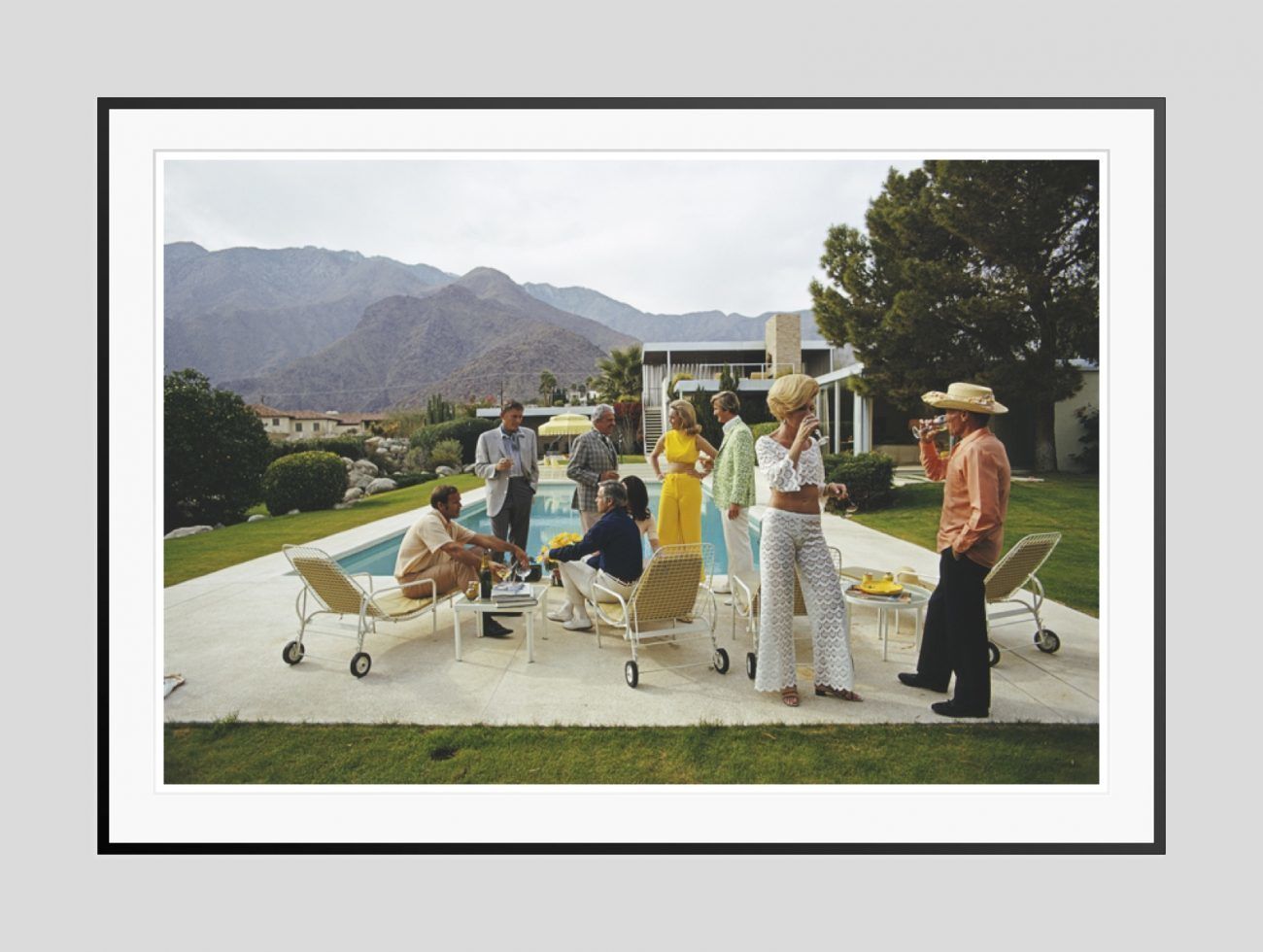 Slim Aarons Desert House Party   Oversize Framed C Print