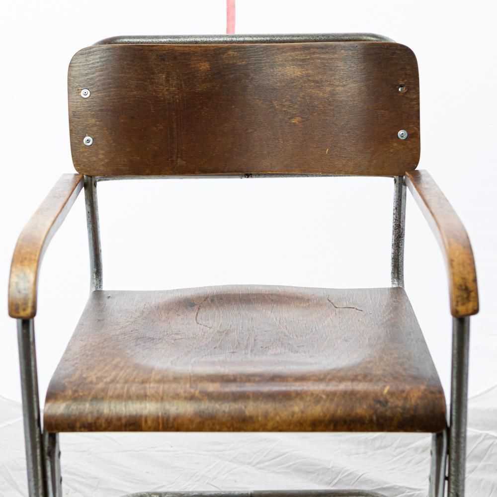 Reclaimed Bauhaus Wooden And Chrome Chair photo 2100.0