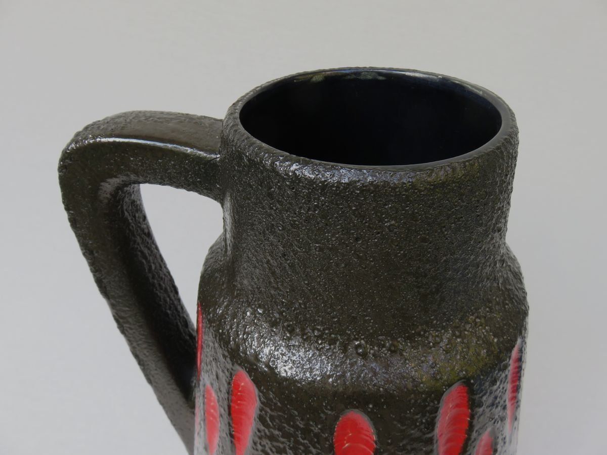 Black And Red Ceramic Fat Lava Vase From Scheurich, 1960s photo vinterior