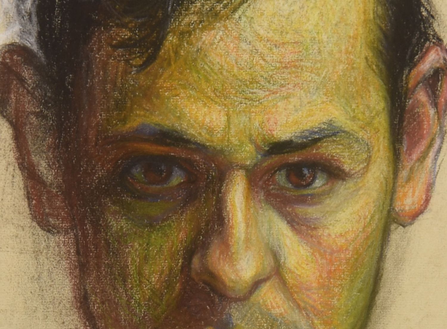 Drawing In Pastel Portrait Period 1930 By Georges Courtin photo for sale