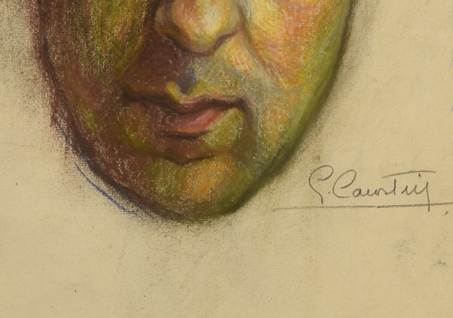Drawing In Pastel Portrait Period 1930 By Georges Courtin photo 284.0
