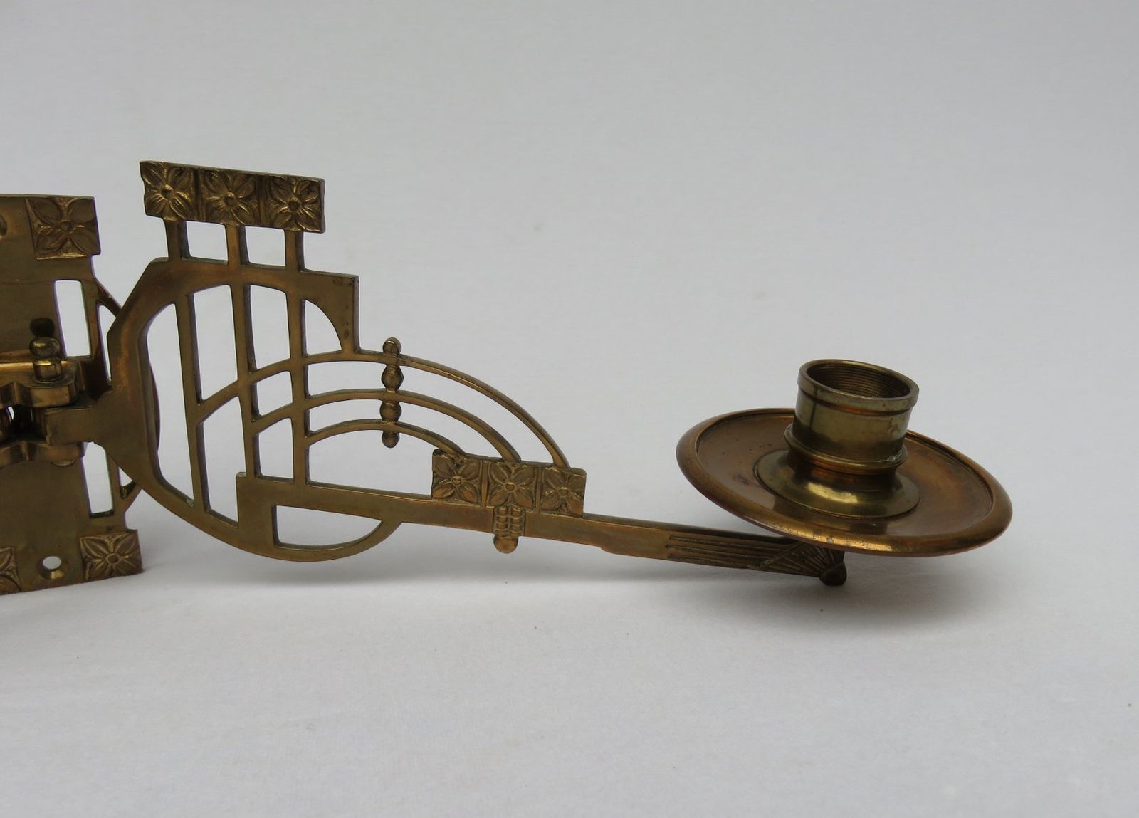 Home Decor Art Nouveau Brass Piano Candleholders, Set Of 2 photo