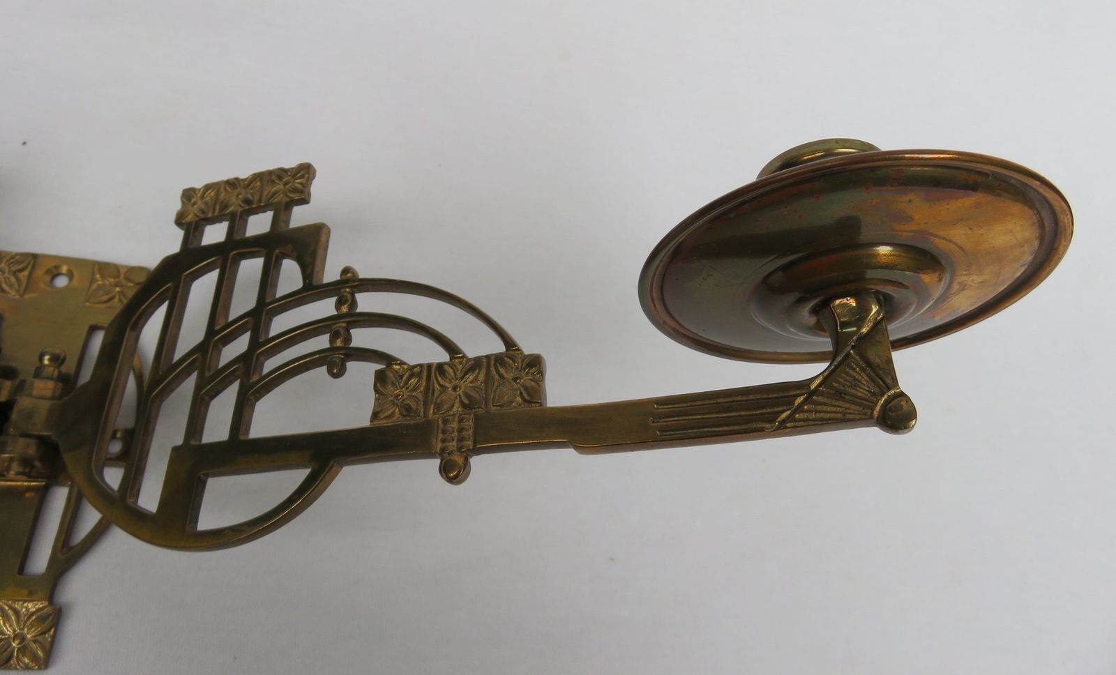 photo vinterior Art Nouveau Brass Piano Candleholders, Set Of 2