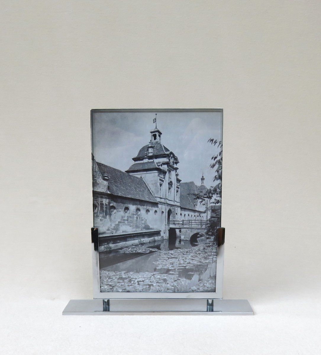 Art Deco French Chrome Picture Frame photo Home Decor