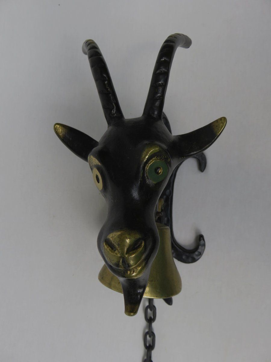 Black Brass Goat Door Bell By Walter Bosse, 1950s photo 1001.3