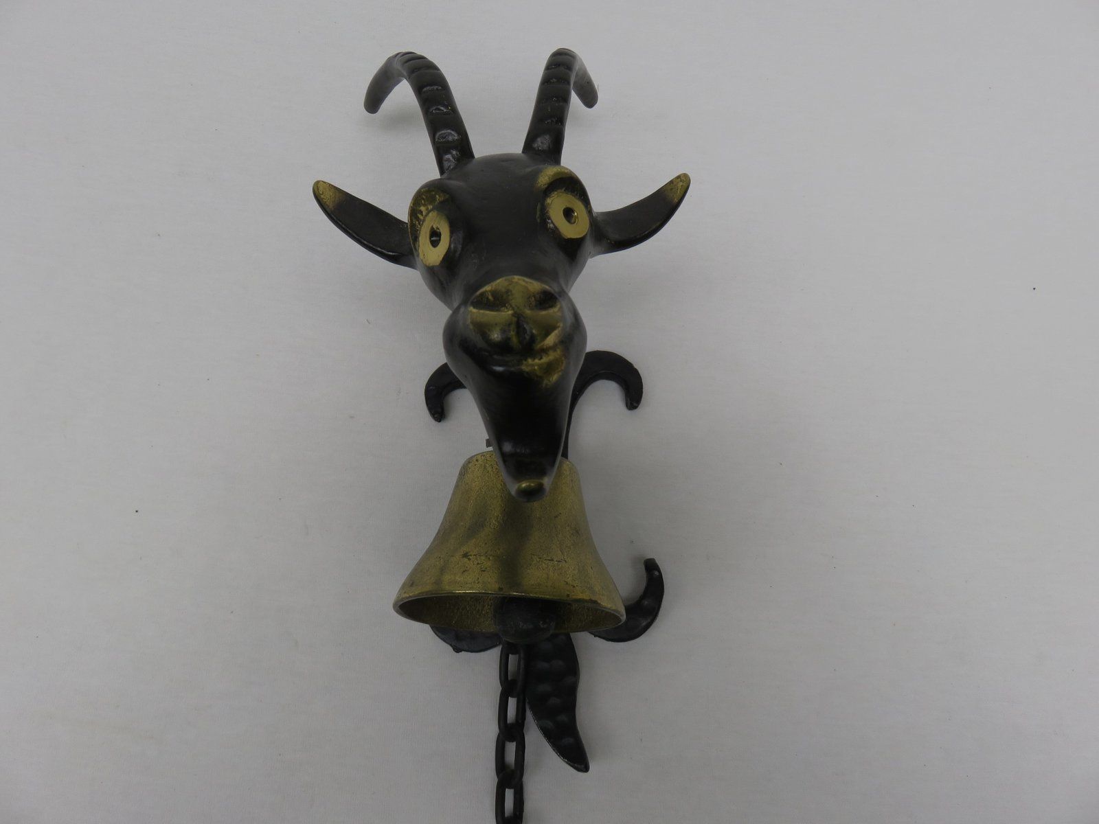 Black Brass Goat Door Bell By Walter Bosse, 1950s photo vinterior