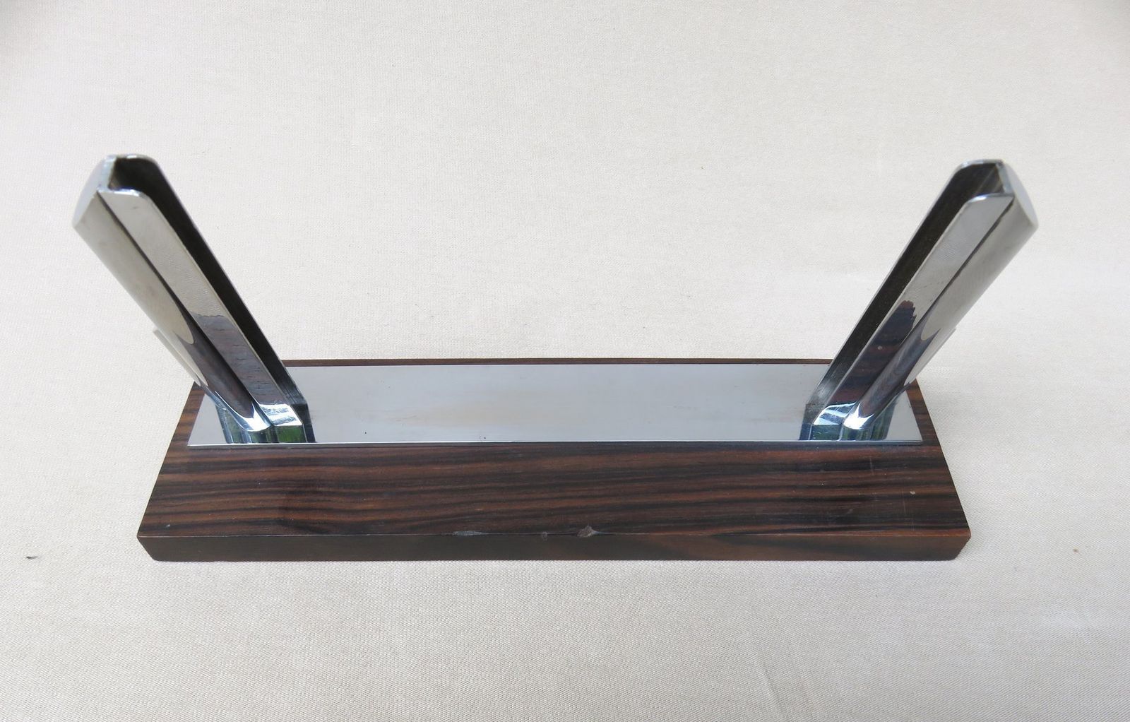 Art Deco Rosewood And Chrome Picture Frame photo vintage