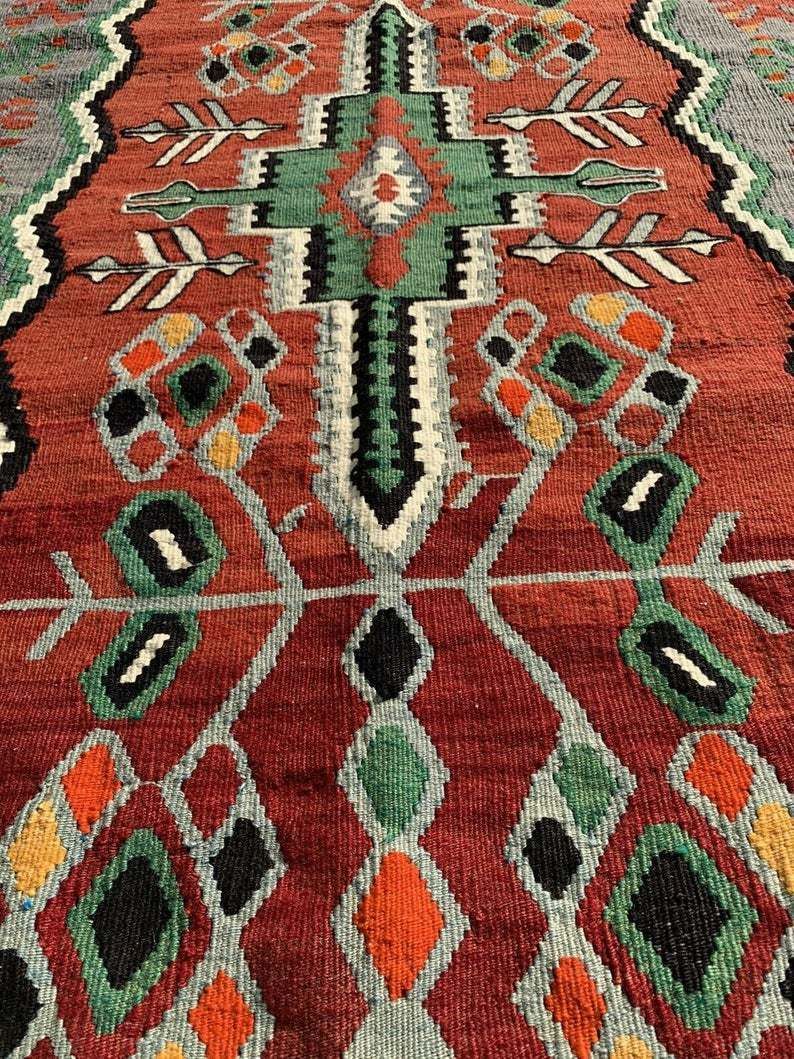 photo furniture Vintage Kelim Teppich 155x100cm , Antiker Türkisch Kelim Teppich, Vintage Turkish Eshme Kilim Rug