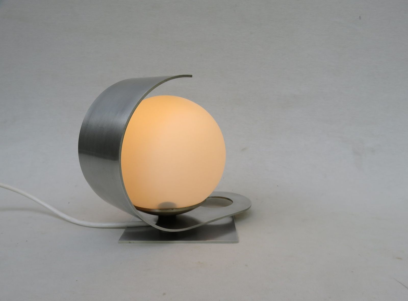photo for sale Small Italian Aluminum Table Lamp By Pia Guidetti Crippa For Lumi, 1970s