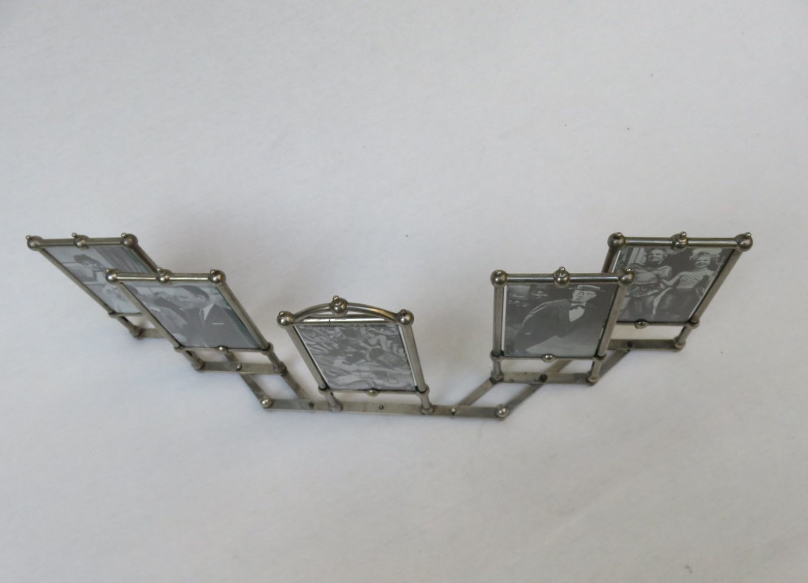 Art Nouveau Nickel Plated Picture Frame For 5 Photos photo vinterior