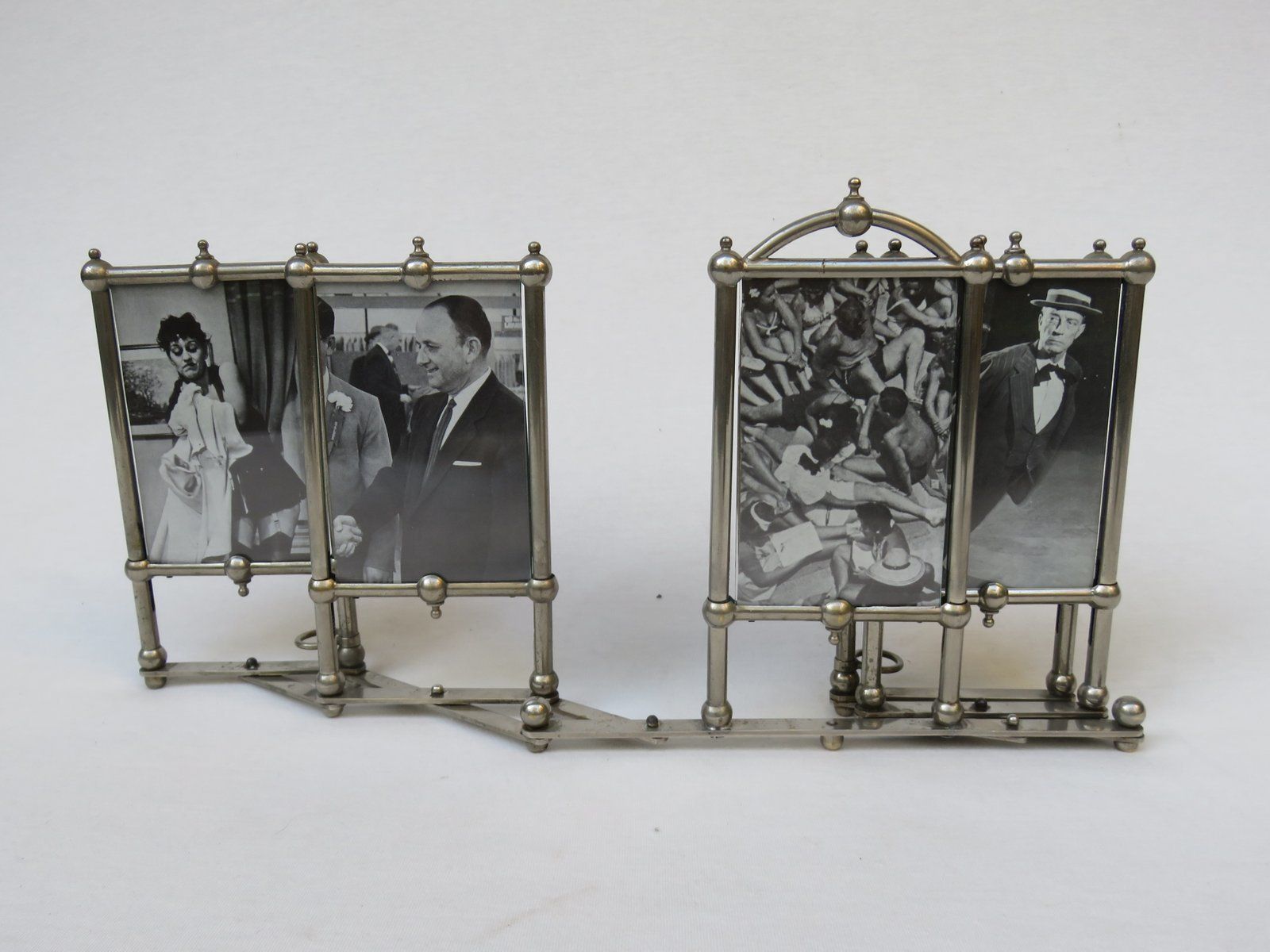 photo vintage Art Nouveau Nickel Plated Picture Frame For 5 Photos