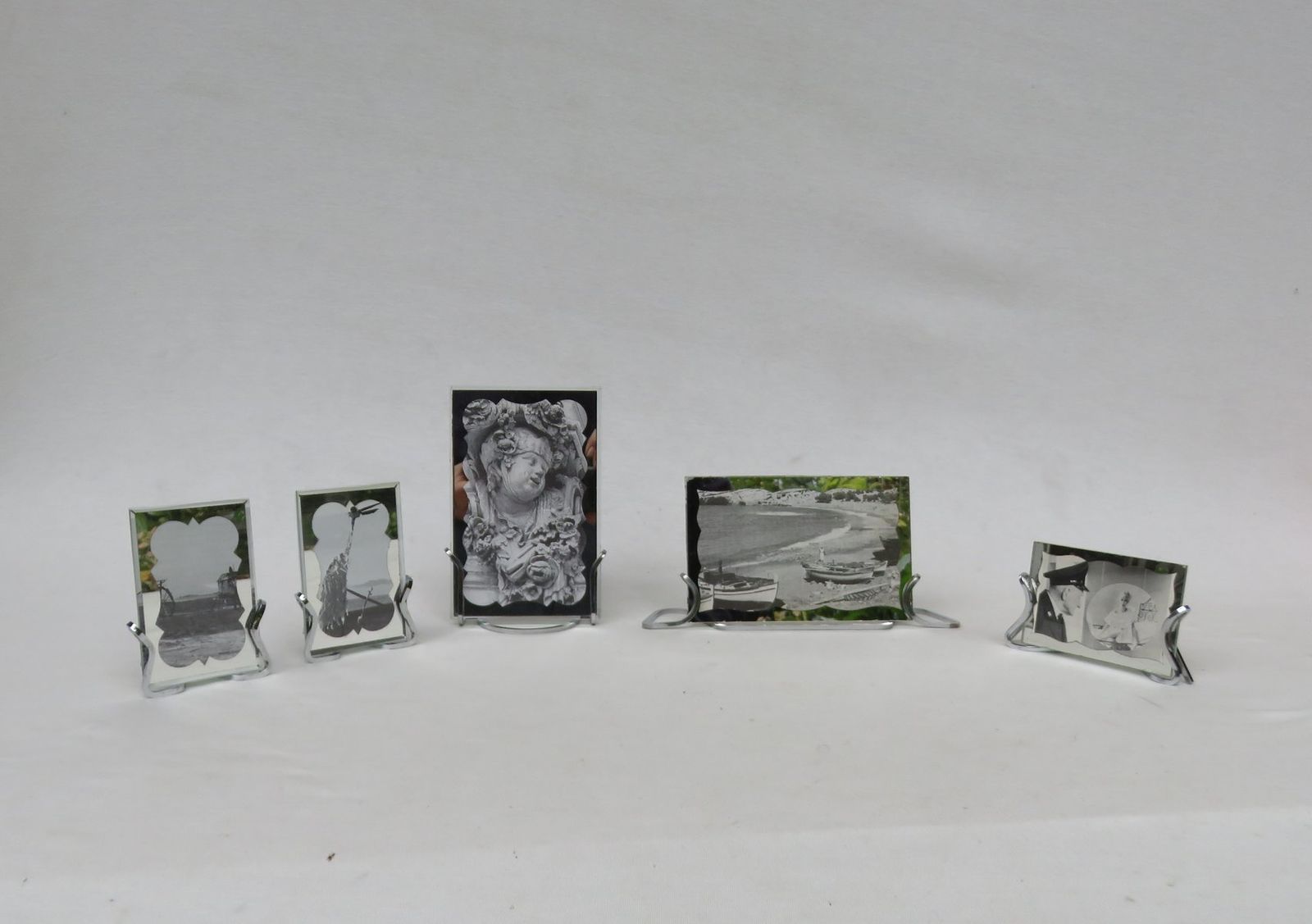 Art Deco Chrome Picture Frames, 1920s, Set Of 5