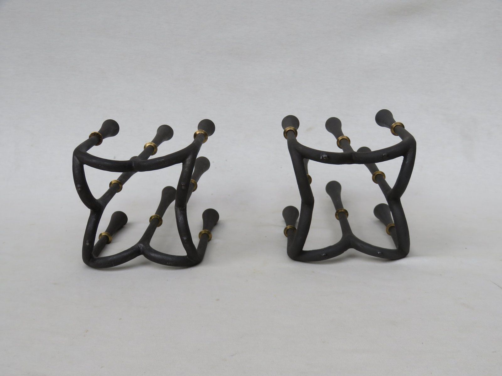 Cast Iron And Brass Candleholders By Jens Quistgaard For Dansk Designs, 1960s, Set Of 2 photo for sale