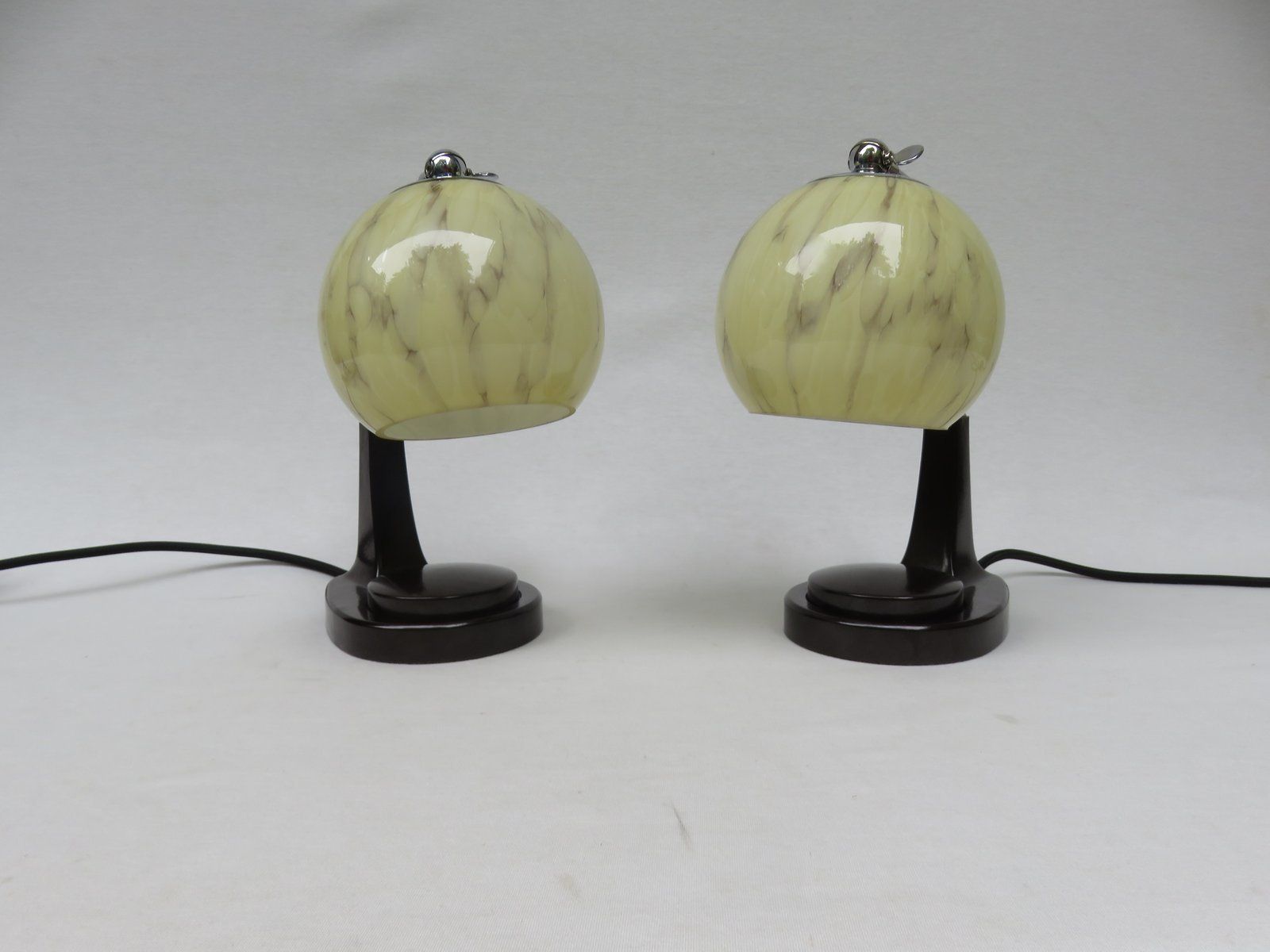 Bauhaus Bakelite Table Lamps By Marianne Brandt For Gmf, 1920s, Set Of 2 photo for sale