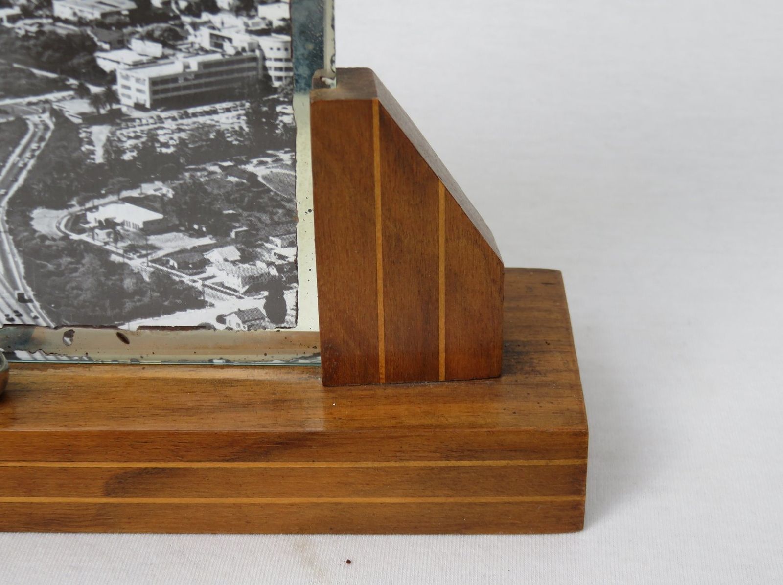 French Art Deco Wood & Chrome Picture Frame photo 1172.15