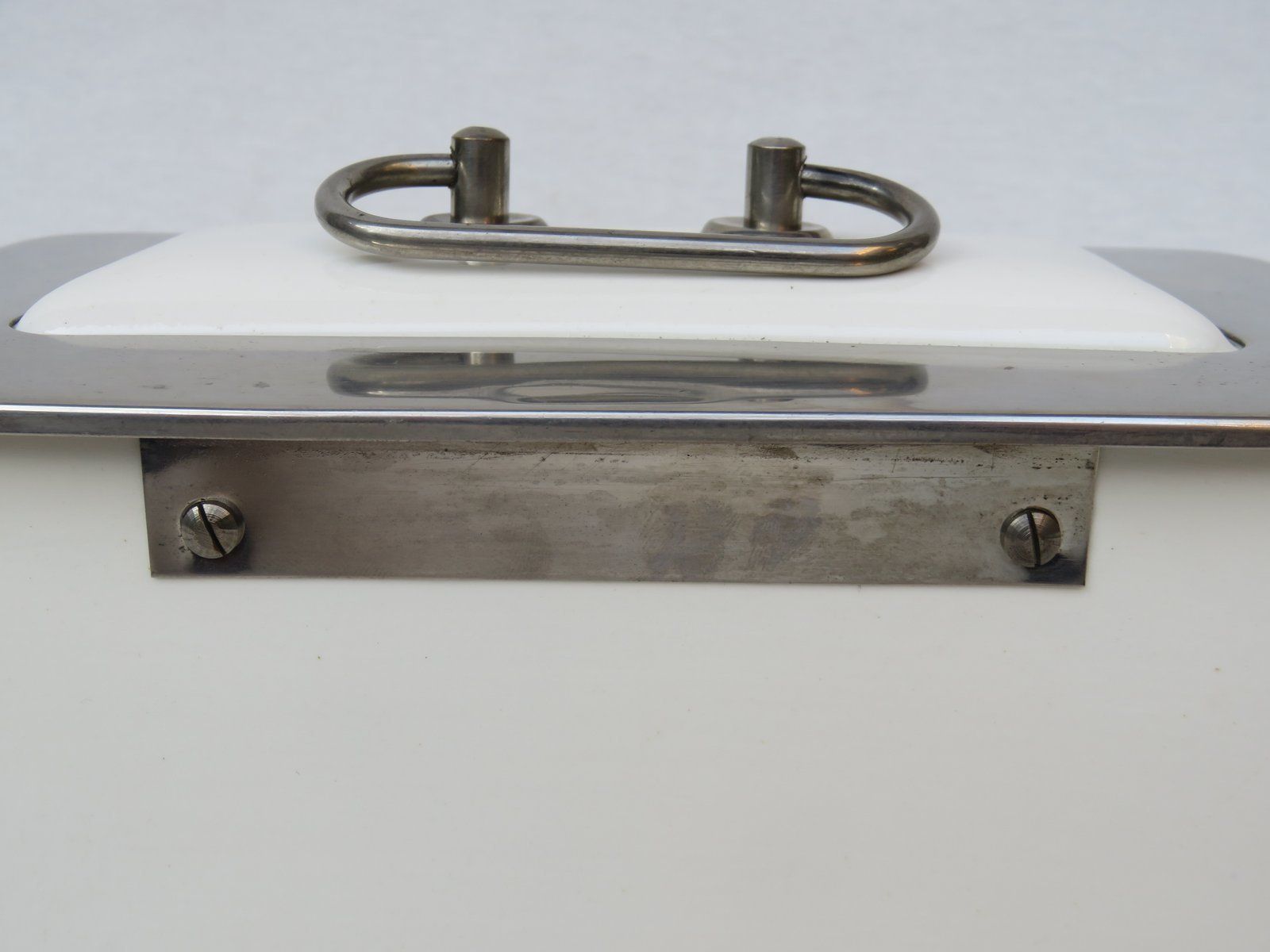 1622.65 Art Deco Nickel Plated & Ceramic Confectionary Box photo