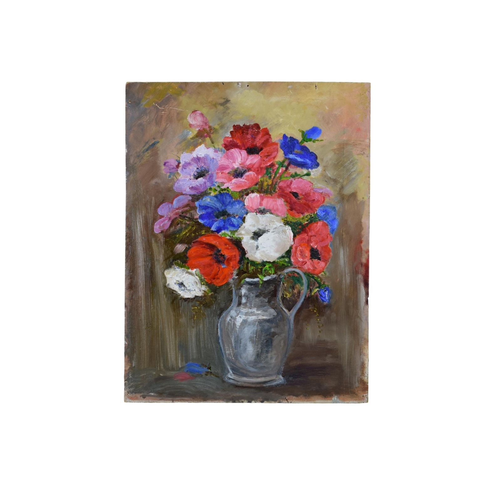 Floral Still Life Vintage Oil Painting Bunch Flowers