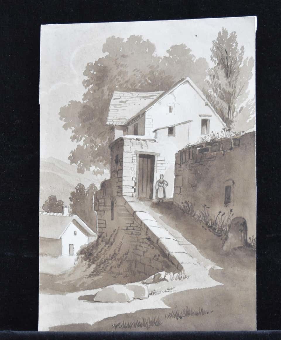 France 19th Century, A Set Of 6 Drawings, Landscapes And Farms, Ink Wash On Pape 1843 photo buy