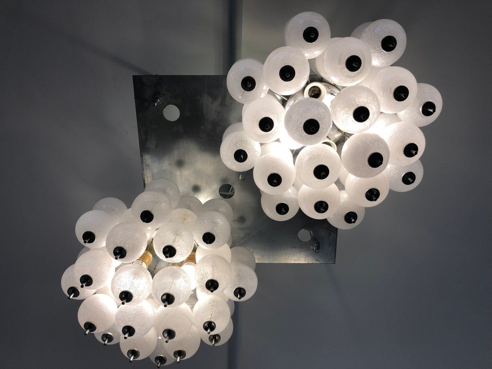 Murano Pulegoso Glass Chandeliers From Mazzega, 1970s, Set Of 2 photo buy