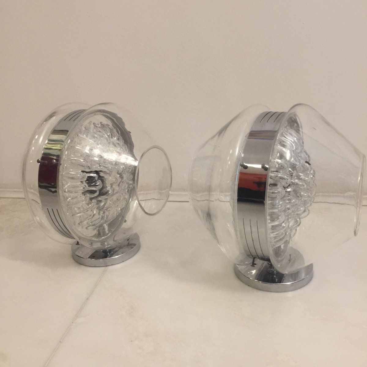 photo furniture Sculptural Italian Volcano Glass Sconces By Toni Zuccheri, Set Of 2