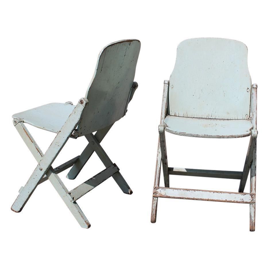 Two Old Folding Chairs In Bentwood Italy 1950s Curved Wood