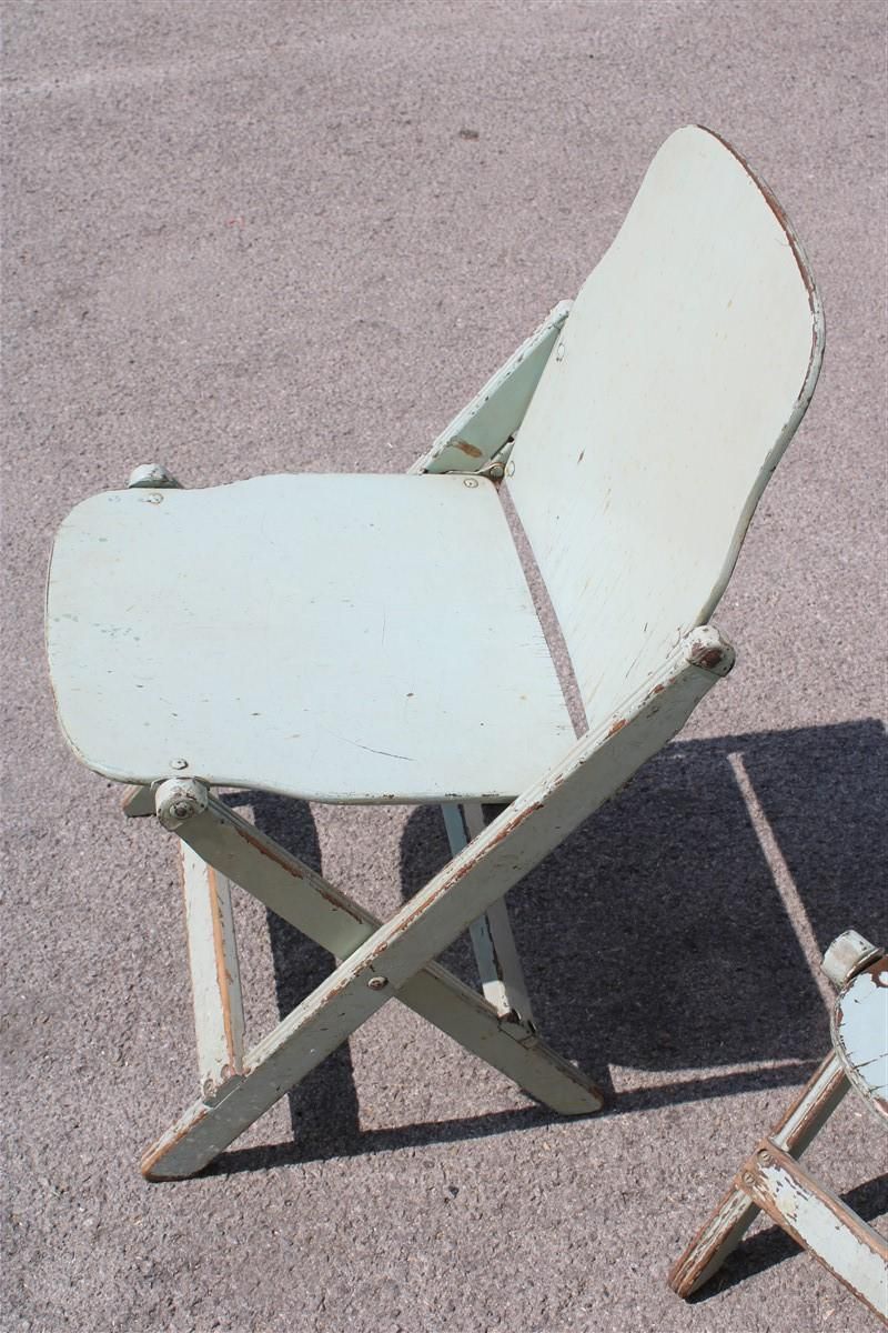 Two Old Folding Chairs In Bentwood Italy 1950s Curved Wood photo Garden Furniture