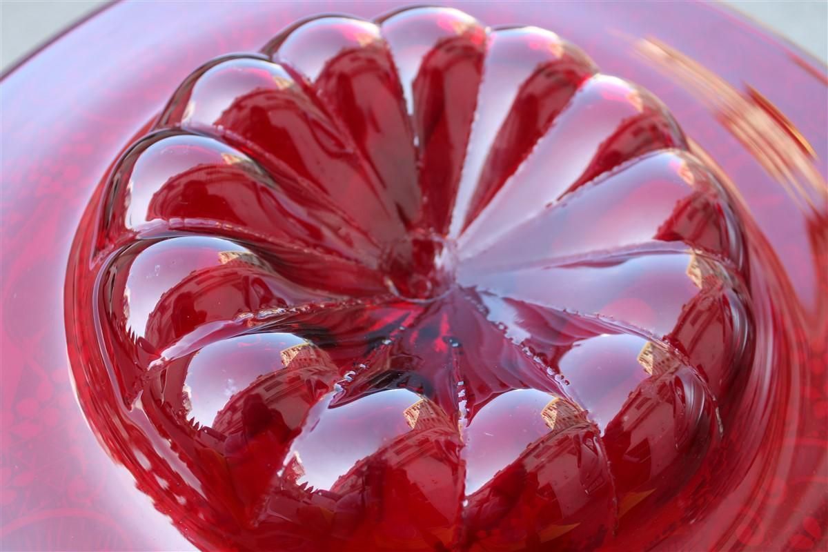 Red Rubin Murano Glass Decorative Bowl Style Of Zecchin Cappellin 1920s Italy photo Home Decor
