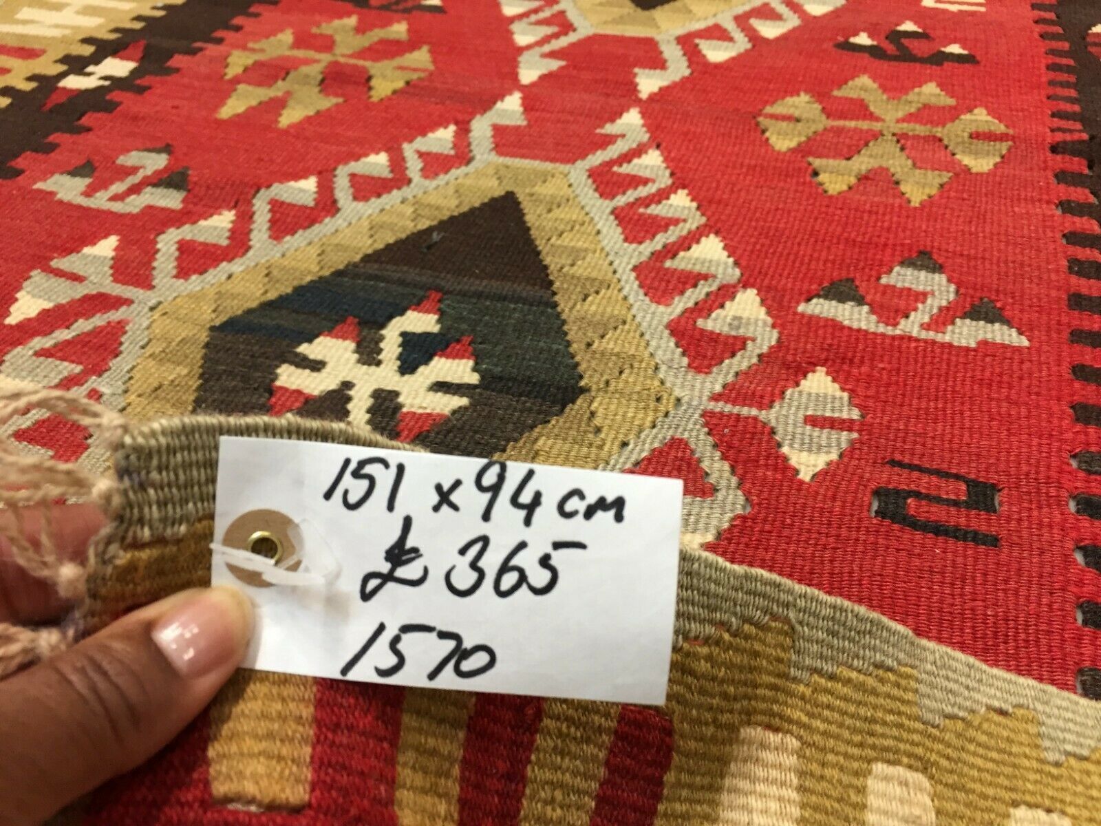 Vintage Turkish Kilim 151x94 Cm Tribal Kelim Rug, Black, Red, Beige, Medium photo buy