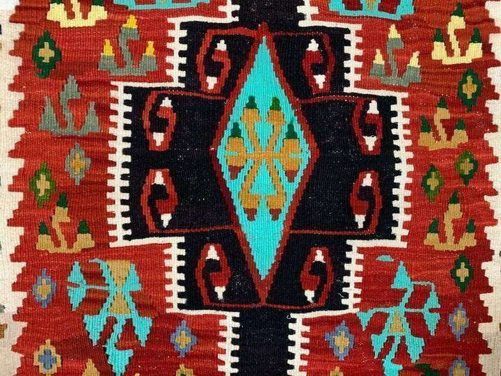 Small Vintage Turkish Kilim 180x93 Cm Wool Kelim Rug Red photo buy