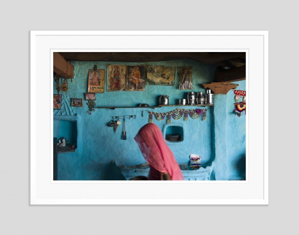 'India Blue' Tim Graham Fine Art Limited Edition Signed Archival Pigment Print Framed In White