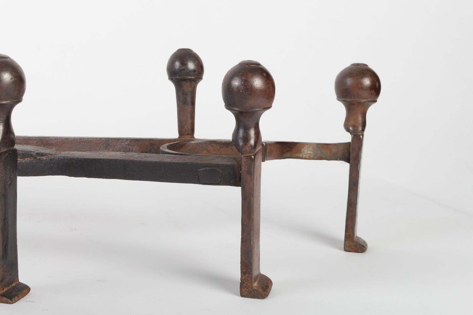 Pair Of Fireplace Dogs In Patinated Bronze, 19th Century photo 2371.7604