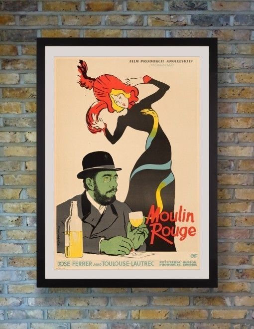 Moulin Rouge Original Vintage Polish Film Poster By Lucjan Jagodzinski, 1957 photo furniture