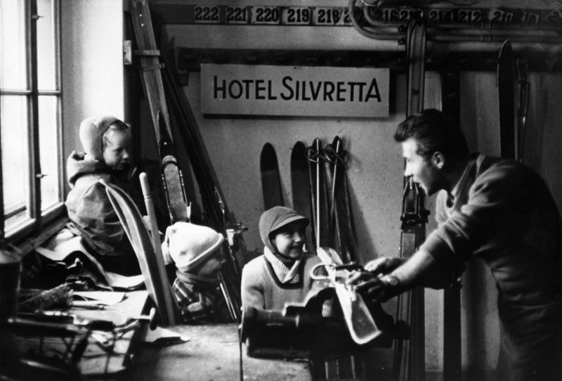 'Ski Craft' 1955 Oversize Silver Gelatin Print Framed In Black photo furniture