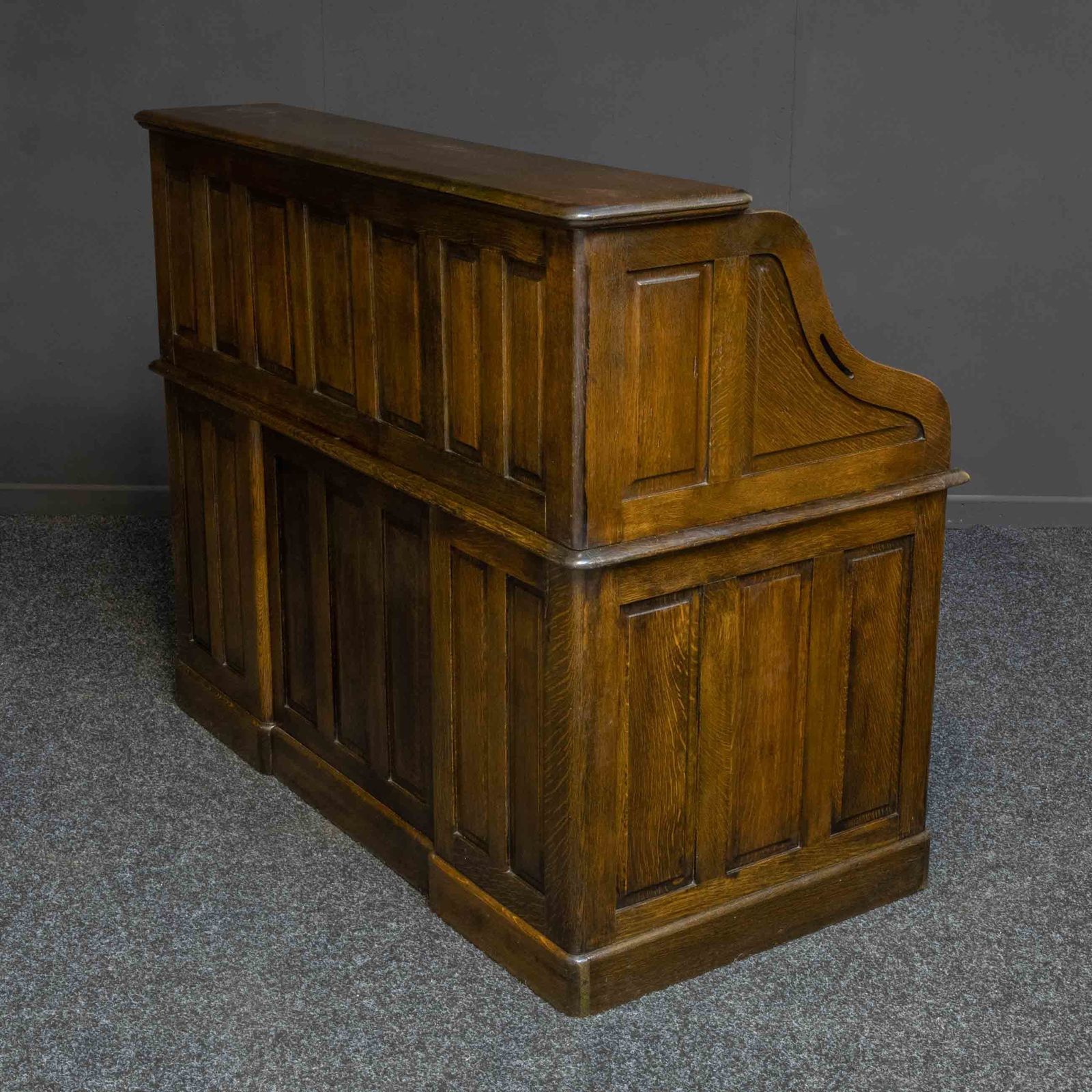 Edwardian Oak Roll Top Desk photo for sale