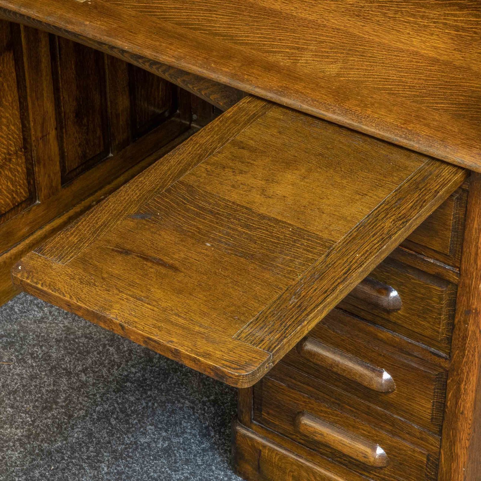 photo furniture Edwardian Oak Roll Top Desk