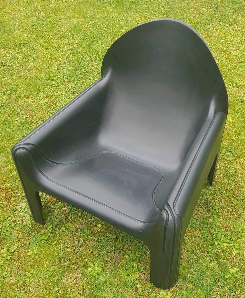 Black Plastic Chair By Gae Aulenti For Kartell, 1970s photo furniture