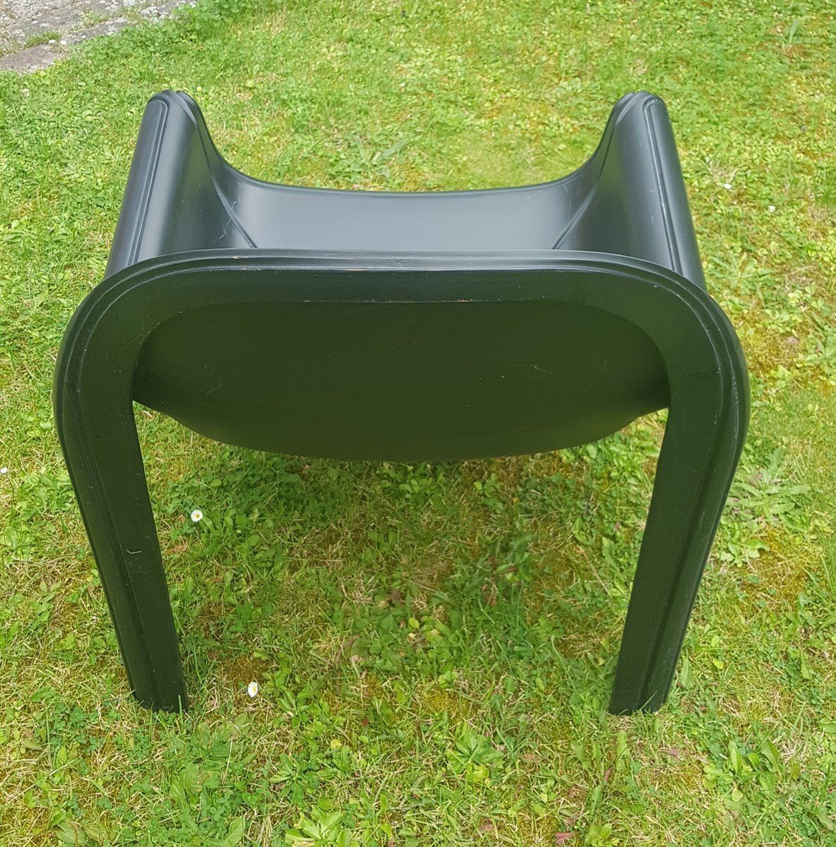 Black Plastic Chair By Gae Aulenti For Kartell, 1970s photo for sale