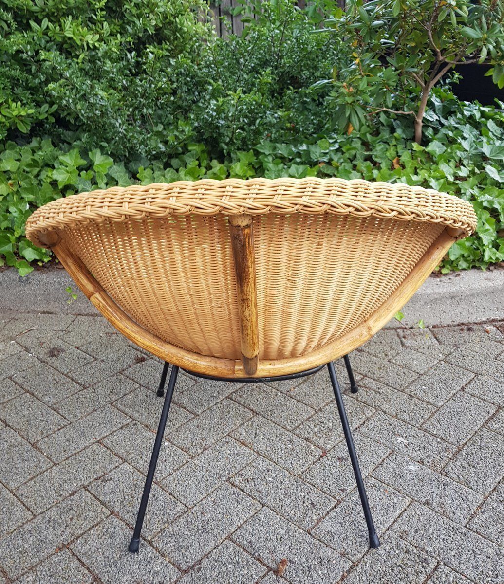 Wicker Set Of Table And Chairs, 1960s photo Garden Furniture
