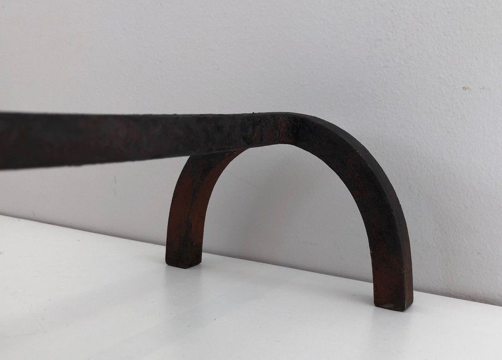 Pair Of Beautiful Modernist Bronze And Wrought Iron Andirons photo buy