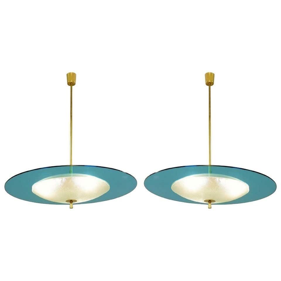 Saucer Shaped Chandelier In The Style Fontana Arte, Italy, 1960s photo furniture