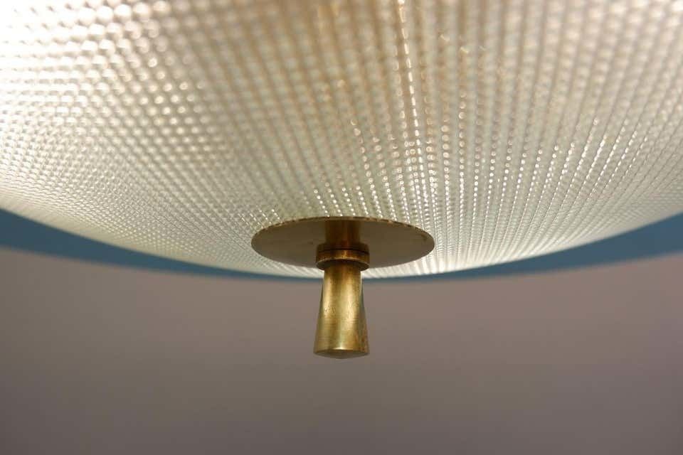 Saucer Shaped Chandelier In The Style Fontana Arte, Italy, 1960s photo 2124.0