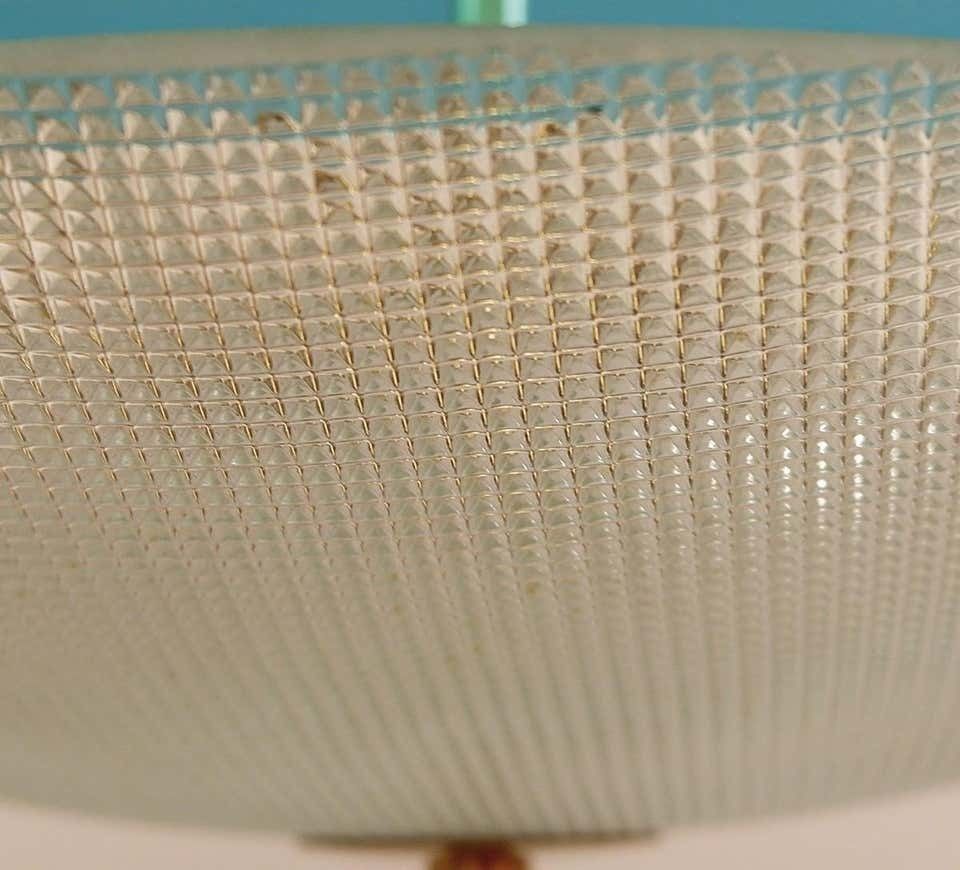 Saucer Shaped Chandelier In The Style Fontana Arte, Italy, 1960s photo vintage