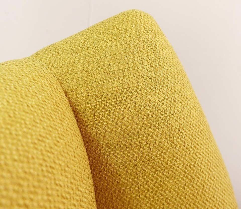 Pair Of High Back Armchairs By Gio Ponti, 1950s, New Curry Yellow Upholstery photo for sale