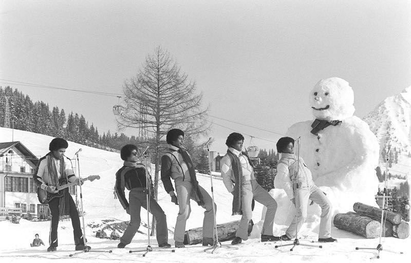 'The Jackson Five And The Snowman' 1979 Archival Pigment Print Framed In White photo furniture