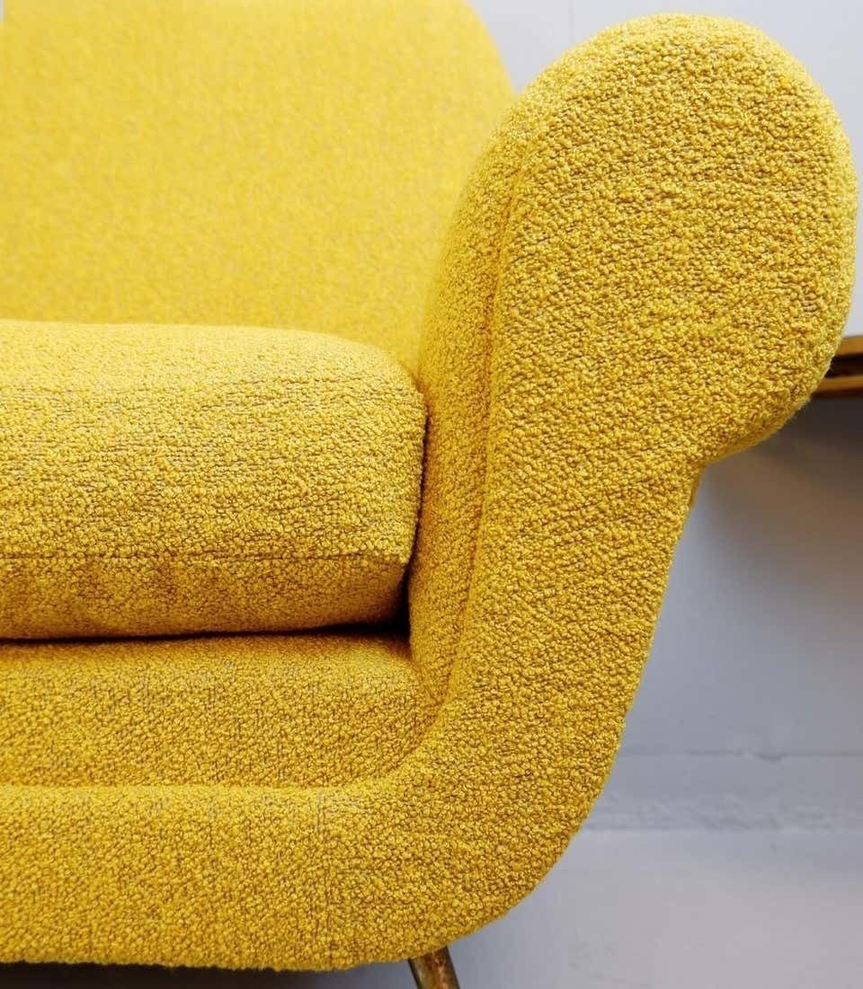 Gigi Radice For Minotti 3 Seat Sofa, 1950s, Curry Color New Upholstery photo for sale