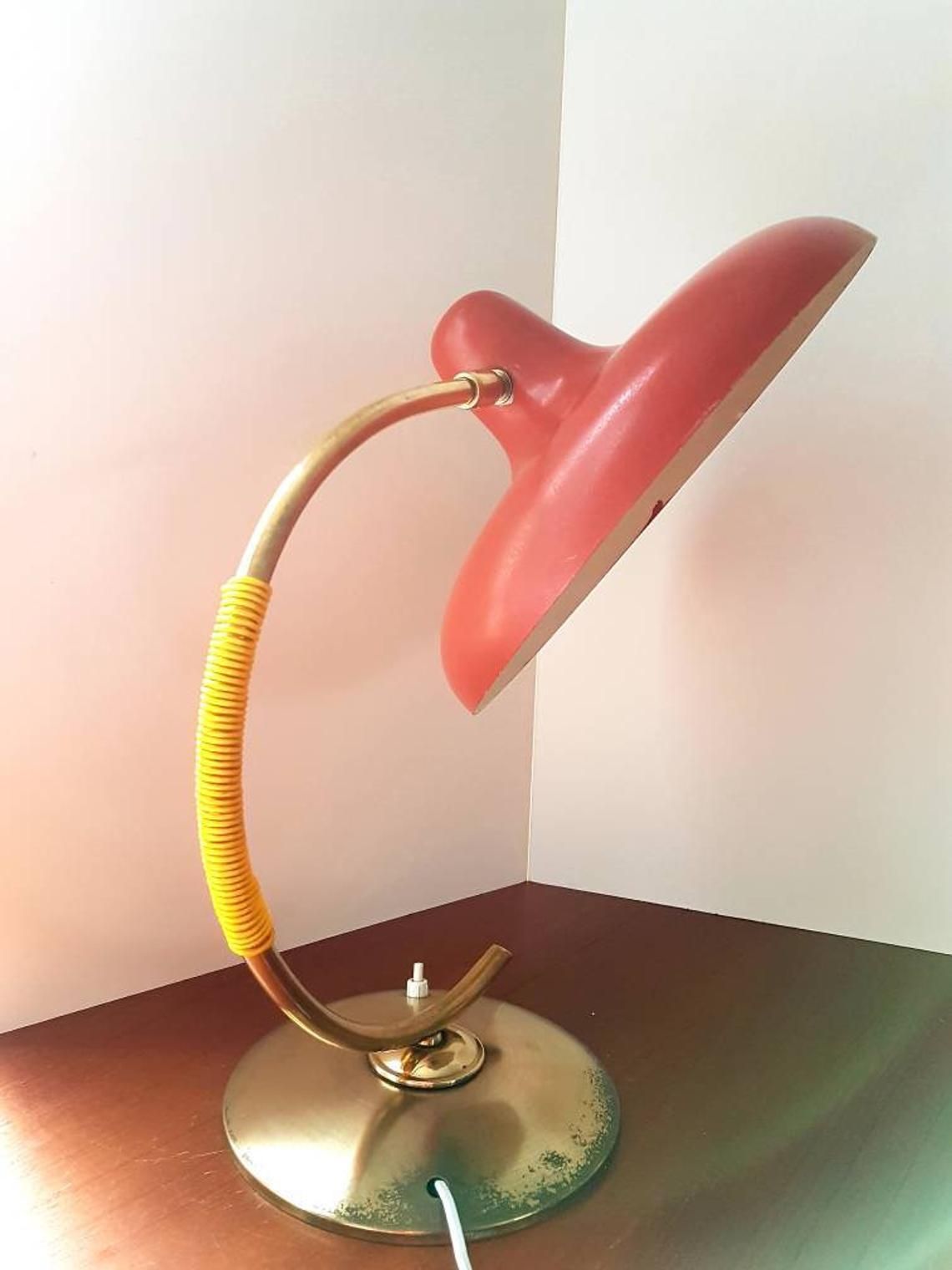 Elegant And Large Mid Century Modern Italian Table Desk Lamp, Stilnovo Arteluce Arredoluce Era, 1950s photo Lighting